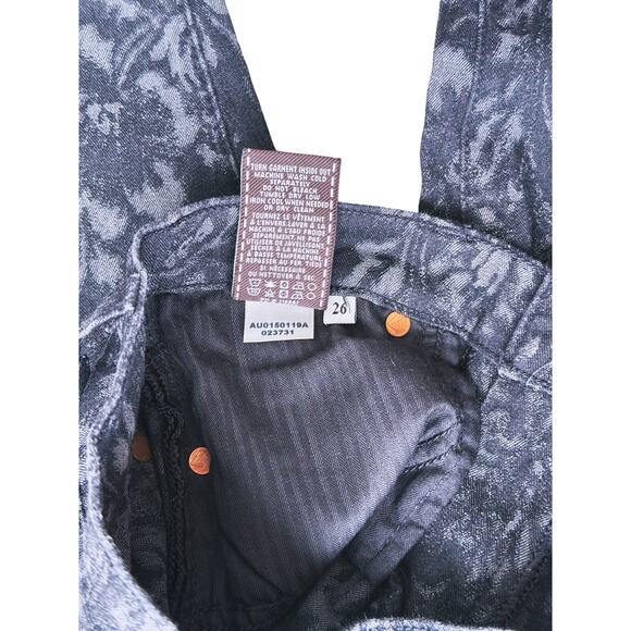 7 For All Mankind Gwenevere Floral Lace Skinny Jeans 26 Printed Edgy Victorian - Picture 6 of 7